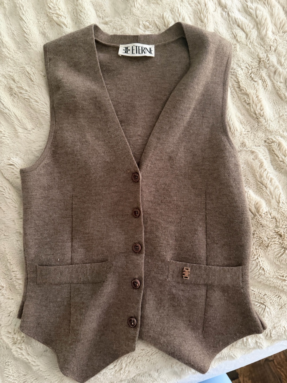 ETERNE cashmere Button-Front Knit Vest